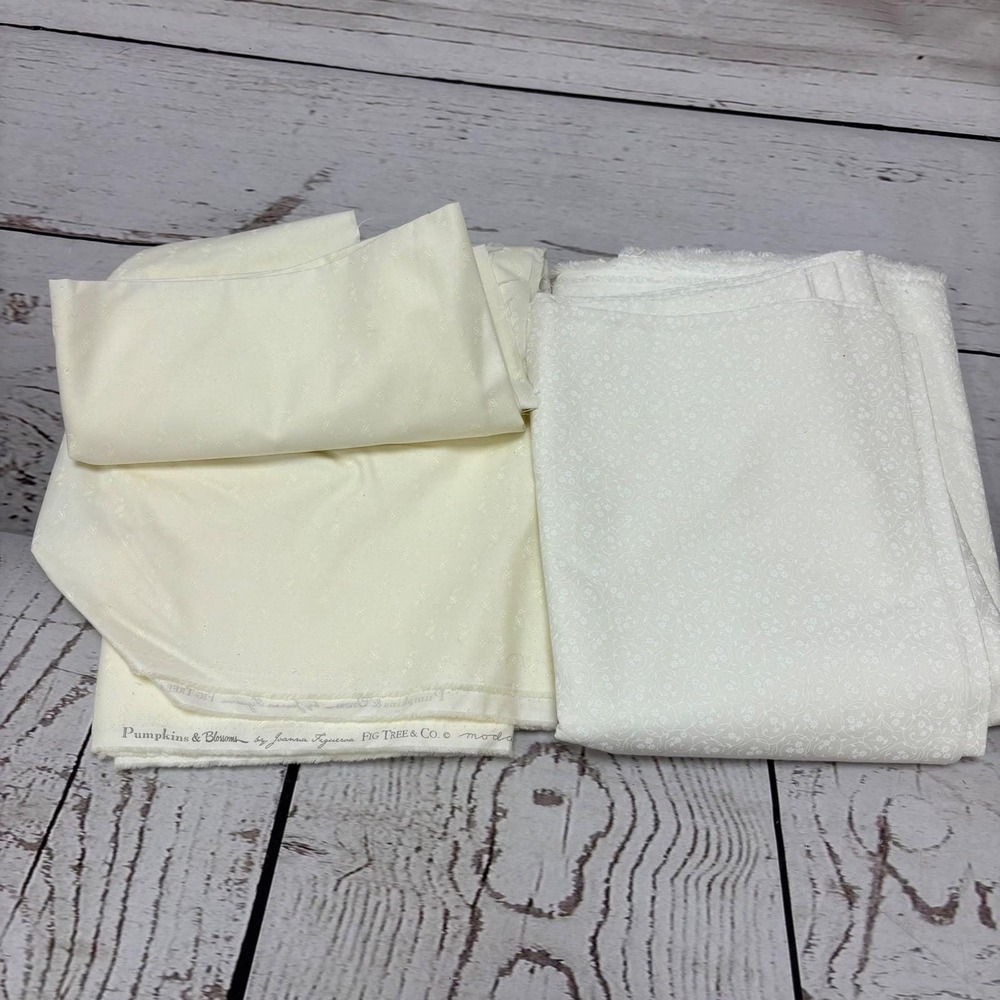 Moda Pumpkins & Blossoms Fabric Fig Tree & Co Cream Floral Pumpkin Cotton Lot